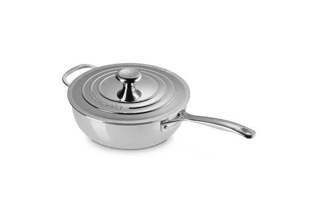 le-creuset-tri-ply-stainless-steel-3-5-quart-nonstick-saucier-with-lid image 1