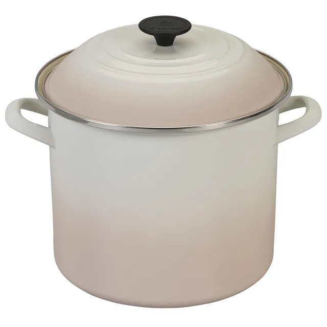 le-creuset-enamel-on-steel-stockpot-10-qt-meringue-durable-porcelain-enamel-all- image 1