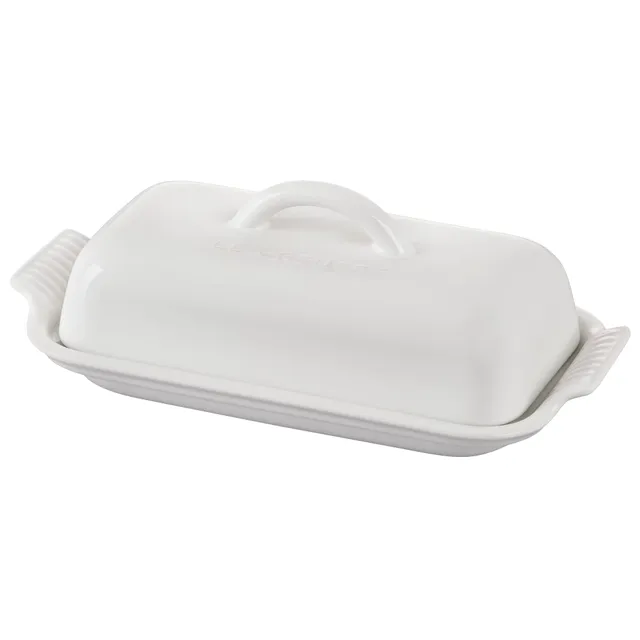 le-creuset-stoneware-heritage-butter-dish-white image 1