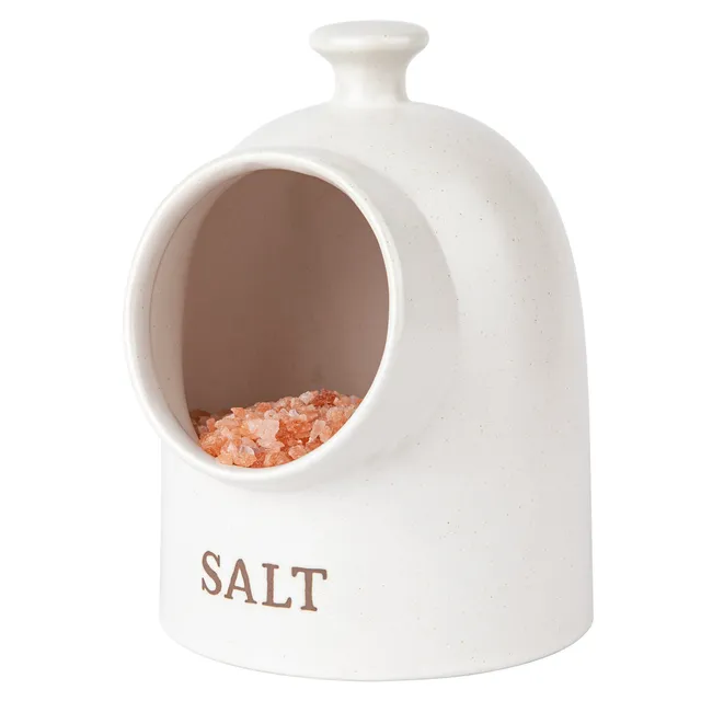 kook-ceramic-salt-pig-15-oz-speckled-oatmeal-farmhouse-collection image 1