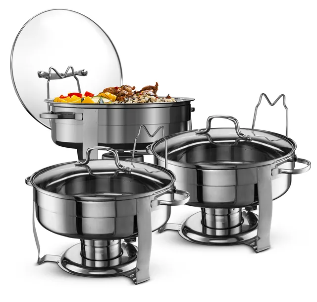 kook-stainless-steel-chafing-dish-set-of-3-4-5-qt-with-glass-lids-and-built-in-l image 1