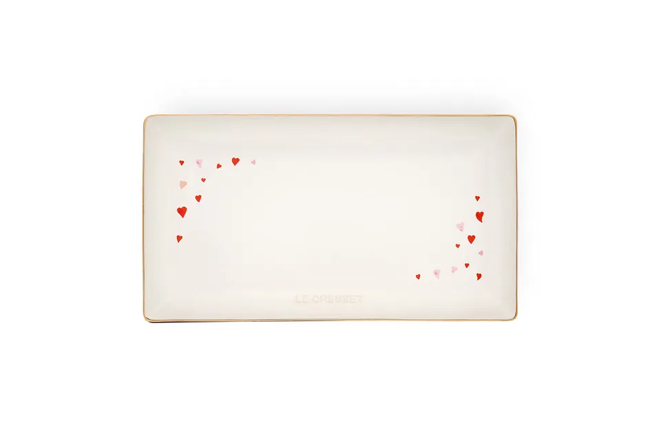 le-creuset-l-amour-stoneware-rectangular-hostess-tray-11-25-x-6-25-white-with-he image 1