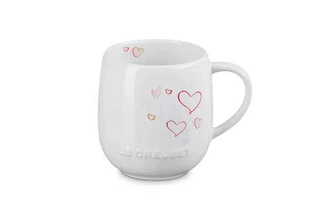 le-creuset-mon-coeur-collection-stoneware-heritage-mug-13oz-white-with-hearts image 1