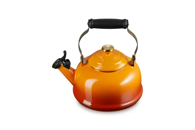 le-creuset-enamel-on-steel-whistling-tea-kettle-with-gold-finishes-1-7-qt-persim image 1