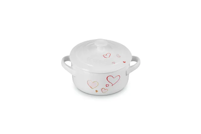 le-creuset-mon-coeur-collection-stoneware-classic-round-mini-cocotte-8-oz-white- image 1