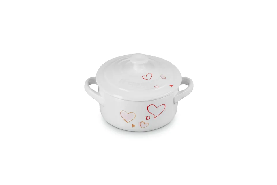 le-creuset-mon-coeur-collection-stoneware-classic-round-mini-cocotte-8-oz-white- image 1
