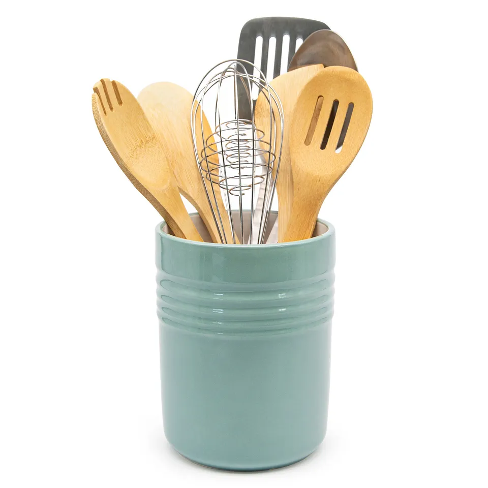 kook-ceramic-utensil-crock-countertop-kitchen-organizer-4-6-x-6 image 1