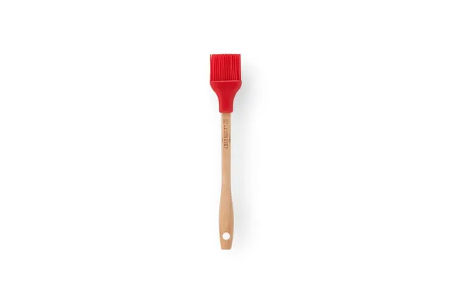 le-creuset-silicone-pastry-brush-with-wood-handle-6-1-inch-cerise image 1