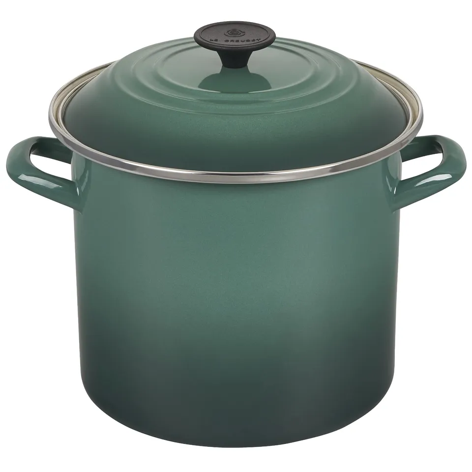le-creuset-enamel-on-steel-stockpot-8-qt-artichaut-durable-porcelain-enamel-all- image 1