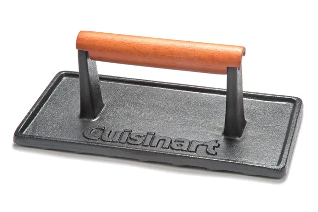 cuisinart-cast-iron-grill-press-with-wooden-handle-heavy-duty-nonstick-rectangle image 1