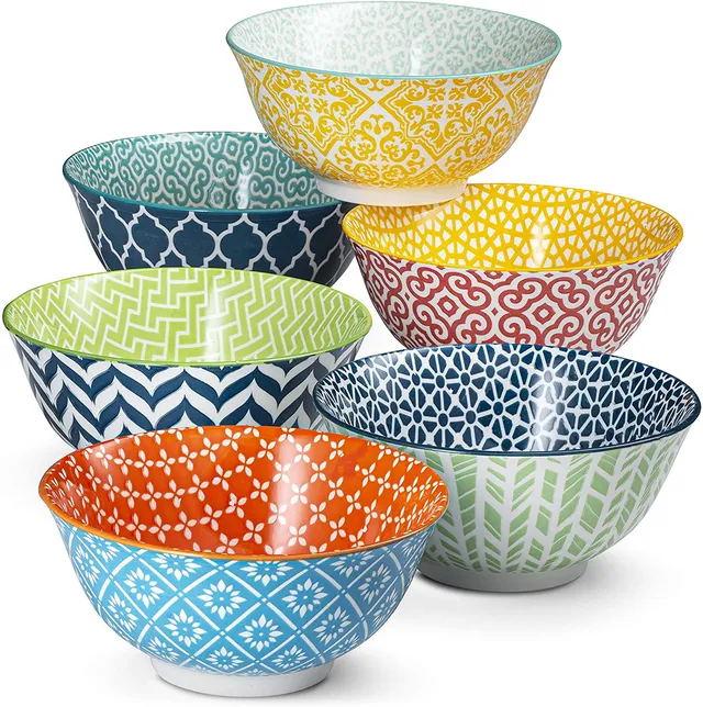 kook-geometric-ceramic-cereal-bowls-set-of-6 image 1