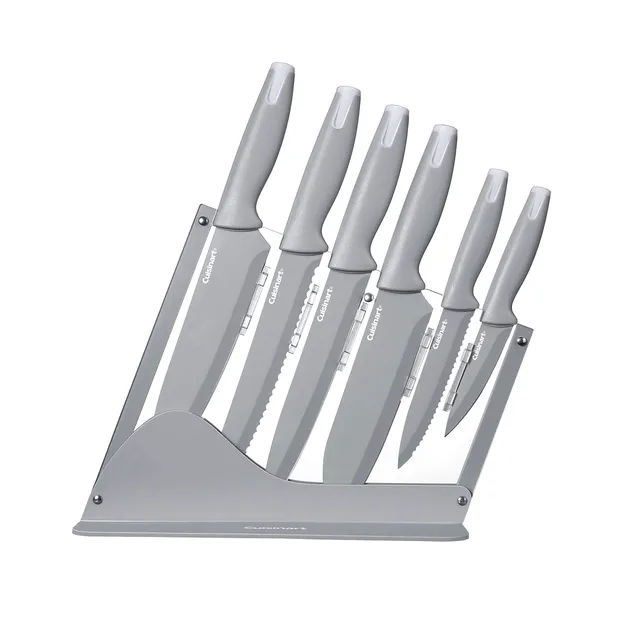 cuisinart-7-piece-ceramic-coated-cutlery-set-with-acrylic-stand-grey image 1