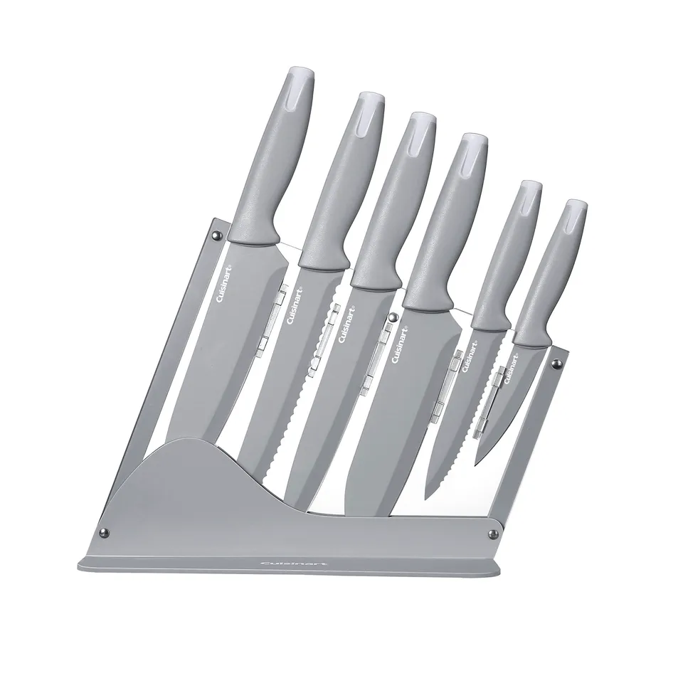 cuisinart-7-piece-ceramic-coated-cutlery-set-with-acrylic-stand-grey image 1