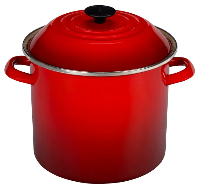 le-creuset-enamel-on-steel-stockpot-16-qt-cerise-large-capacity-all-cooktops image 1