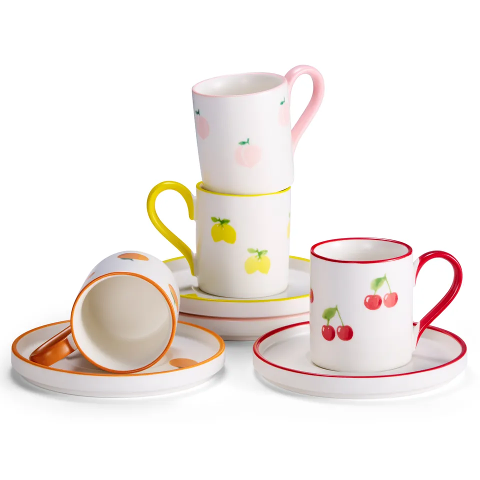 kook-hand-painted-porcelain-espresso-cups-and-saucer-set-set-of-4-3-oz-multicolo image 1