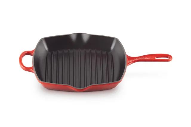 le-creuset-signature-enameled-cast-iron-square-skillet-grill-10-25-cerise image 1