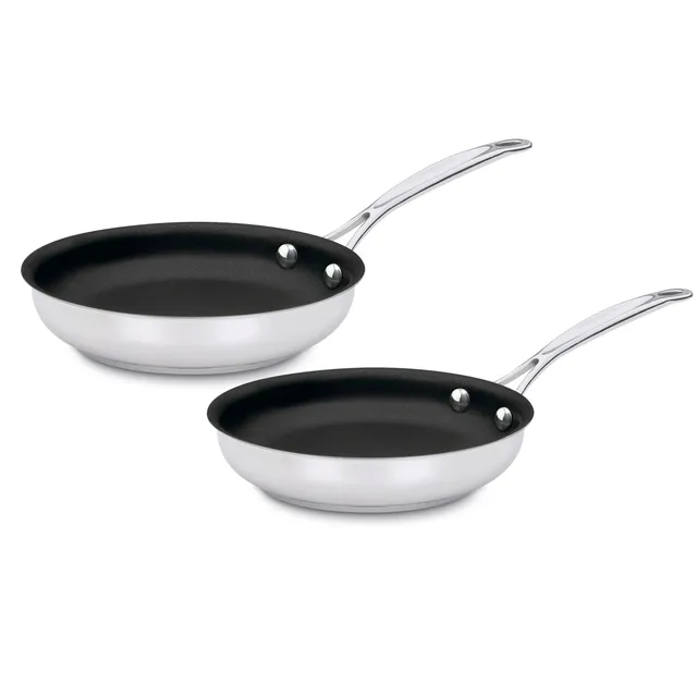 cuisinart-chef-s-classic-stainless-non-stick-9-11-skillet-set-with-purelyceramic image 1