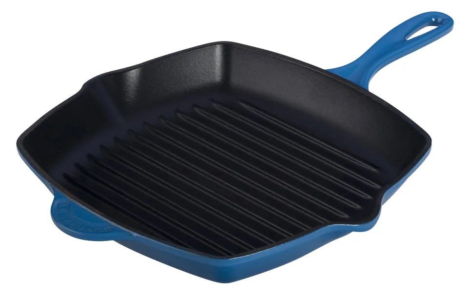 le-creuset-enameled-cast-iron-10-25-inch-square-skillet-grill-marseille image 1