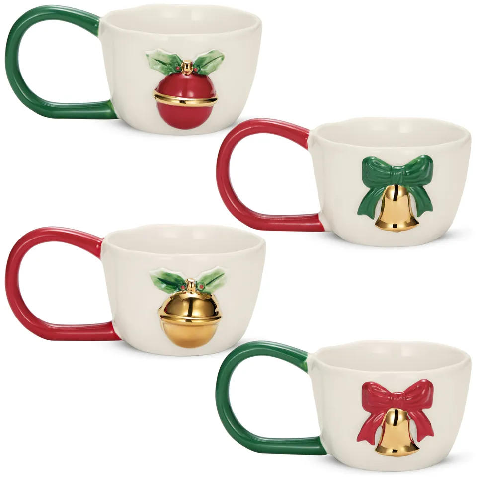 kook-holiday-collection-christmas-mugs-with-decorative-handles-set-of-4-10-oz image 1