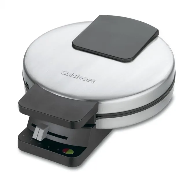 cuisinart-wmr-canas-round-classic-waffle-maker-1250w-5-browning-settings-brushed image 1