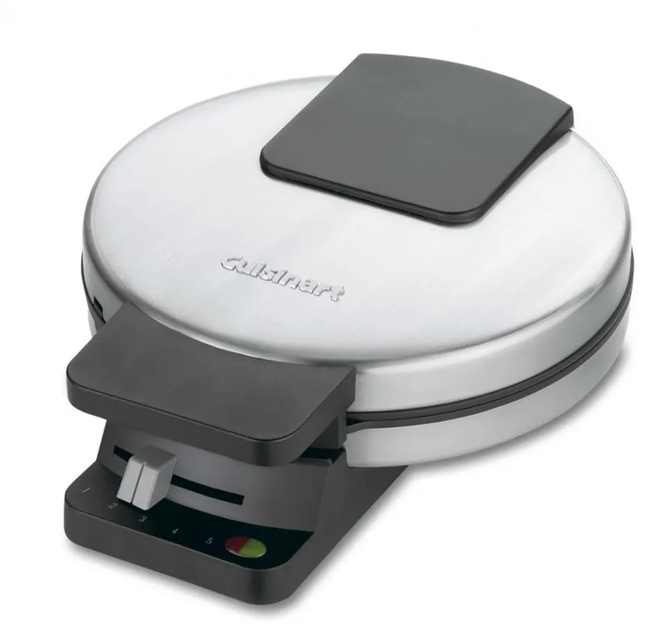 cuisinart-wmr-canas-round-classic-waffle-maker-1250w-5-browning-settings-brushed image 1