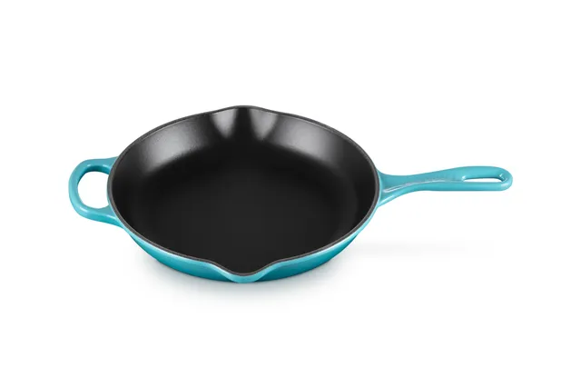 le-creuset-signature-iron-handle-skillet-10-25-inch-caribbean-enameled-cast-iron image 1
