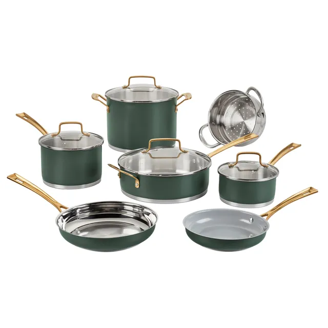 cuisinart-cookware-set-11-piece-stainless-steel-pots-and-pans-with-nonstick-skil image 1