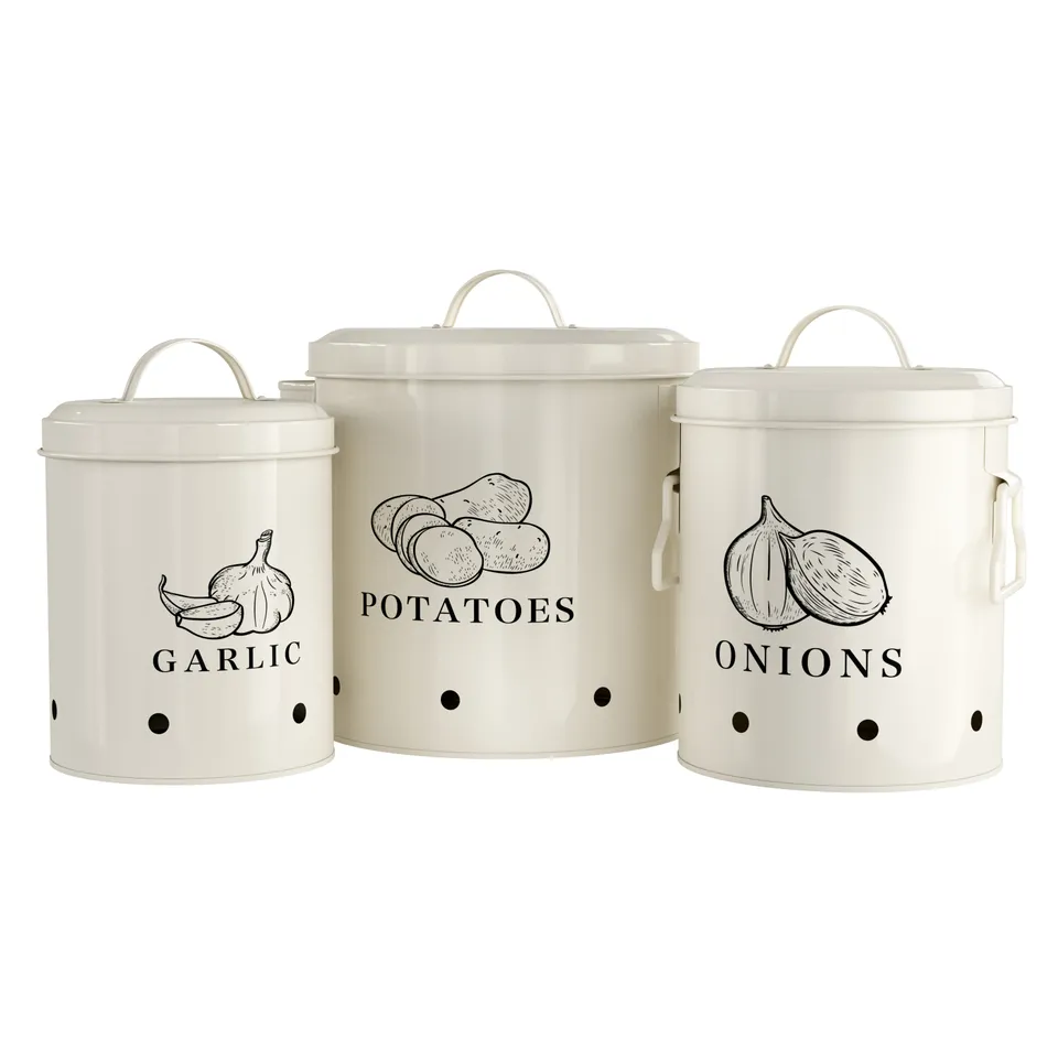 kook-farmhouse-collection-potato-onion-garlic-kitchen-storage-canisters-metal-se image 1