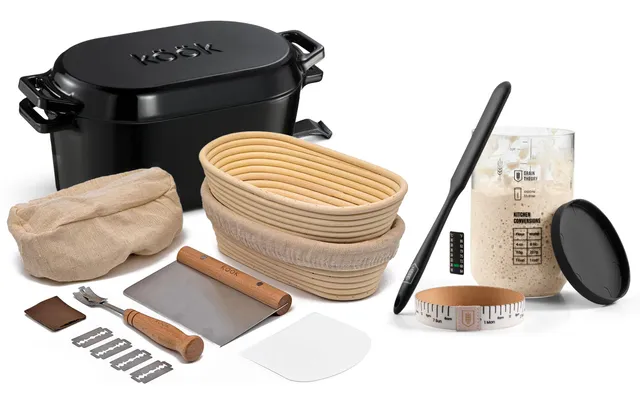 kook-sourdough-bread-baking-kit-with-dutch-oven-proofing-baskets-starter-tools-c image 1