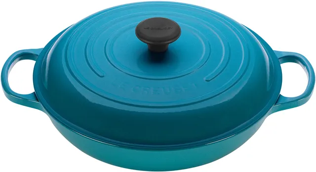 le-creuset-enameled-cast-iron-signature-braiser-3-5-qt-caribbean image 1