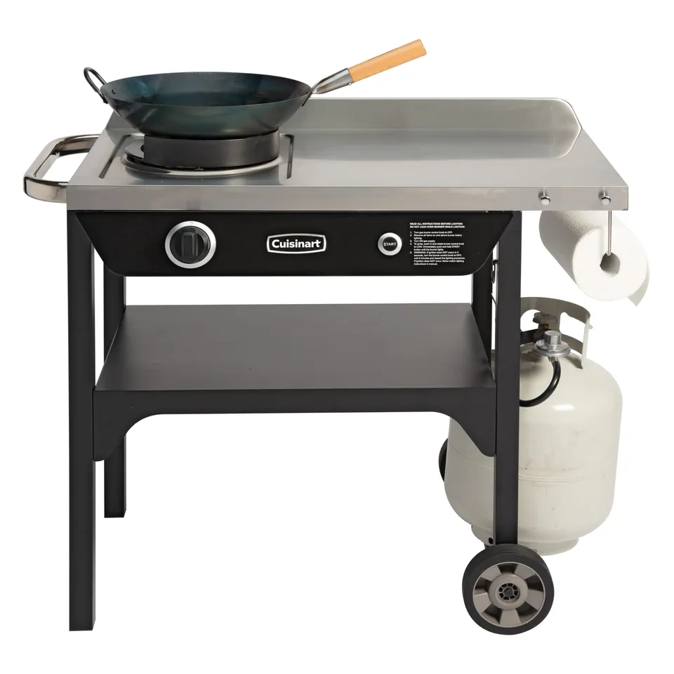 cuisinart-outdoor-wok-station-with-50-000-btu-burner-14-carbon-steel-wok-prep-ta image 1