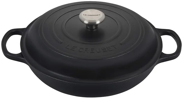 le-creuset-enameled-cast-iron-signature-braiser-3-5-qt-licorice image 1