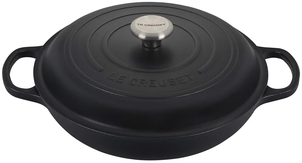le-creuset-enameled-cast-iron-signature-braiser-3-5-qt-licorice image 1