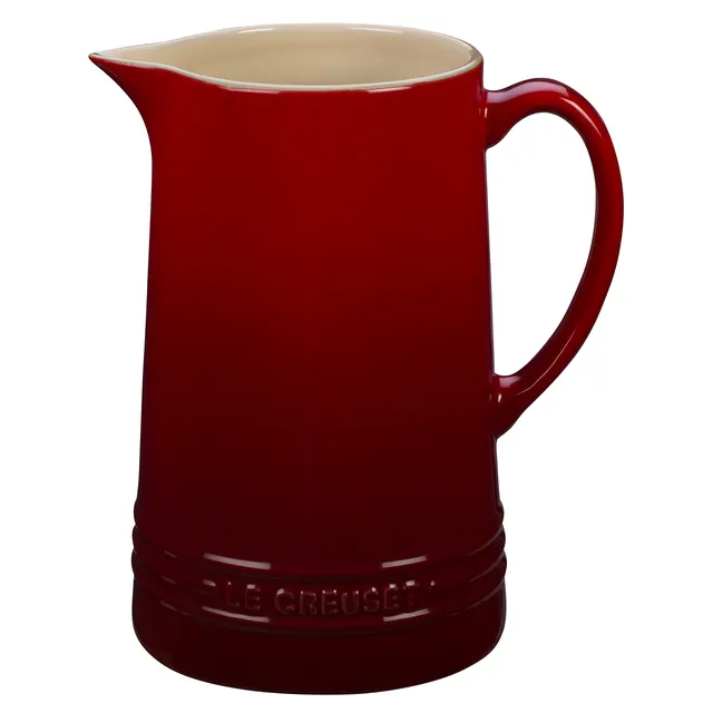 le-creuset-stoneware-pitcher-1-6-qt-cerise image 1