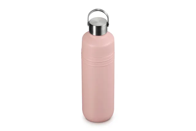 le-creuset-stainless-steel-on-the-go-water-bottle-33-oz-shell-pink-double-wall-v image 1