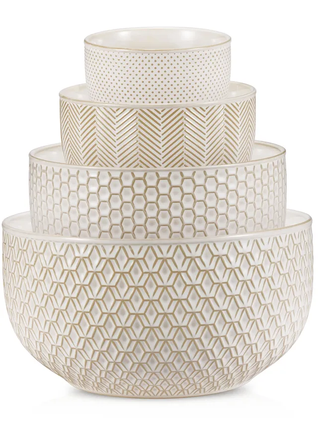 kook-narbonne-nesting-bowls-20-44-98-145-oz-set-of-4-cream-stoneware-with-copper image 1