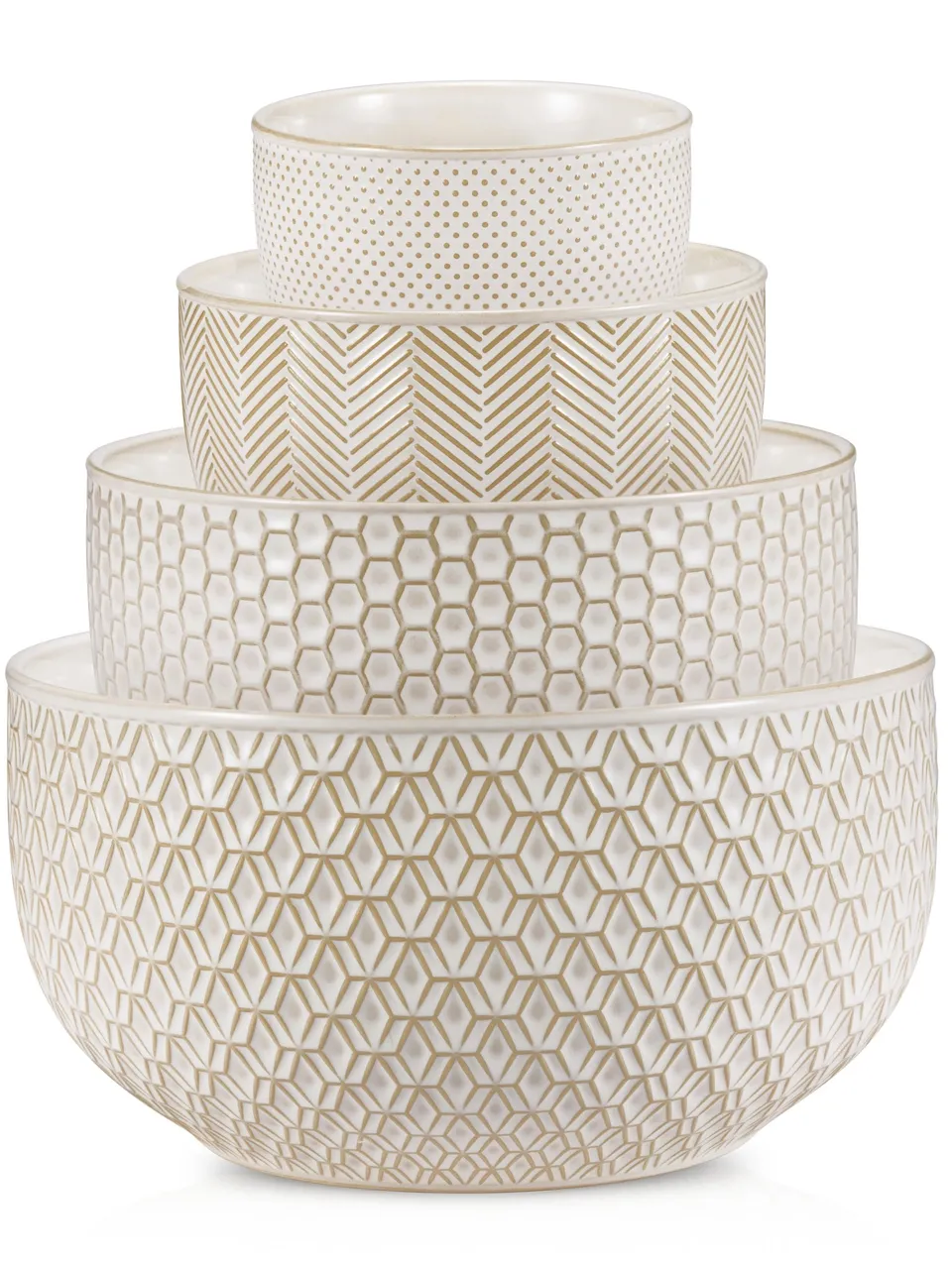 kook-narbonne-nesting-bowls-20-44-98-145-oz-set-of-4-cream-stoneware-with-copper image 1
