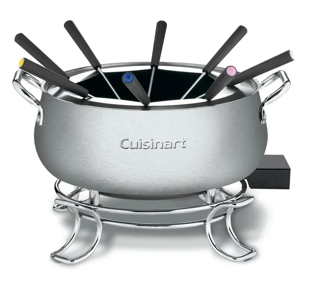 cuisinart-3-quart-stainless-steel-electric-fondue-pot-set-cfo-3ssnas-8-forks-tem image 1