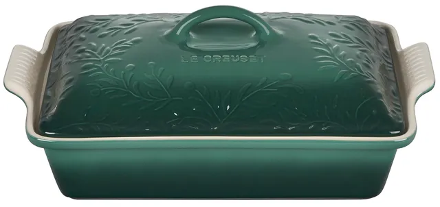 le-creuset-olive-branch-collection-stoneware-heritage-covered-rectangular-casser image 1