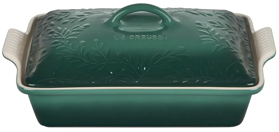 le-creuset-olive-branch-collection-stoneware-heritage-covered-rectangular-casser image 1