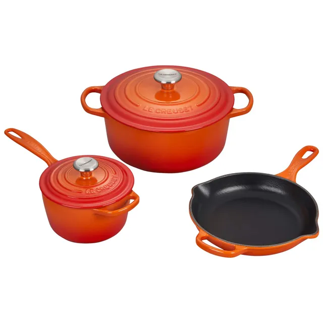 le-creuset-enameled-cast-iron-signature-cookware-set-5-piece-flame image 1