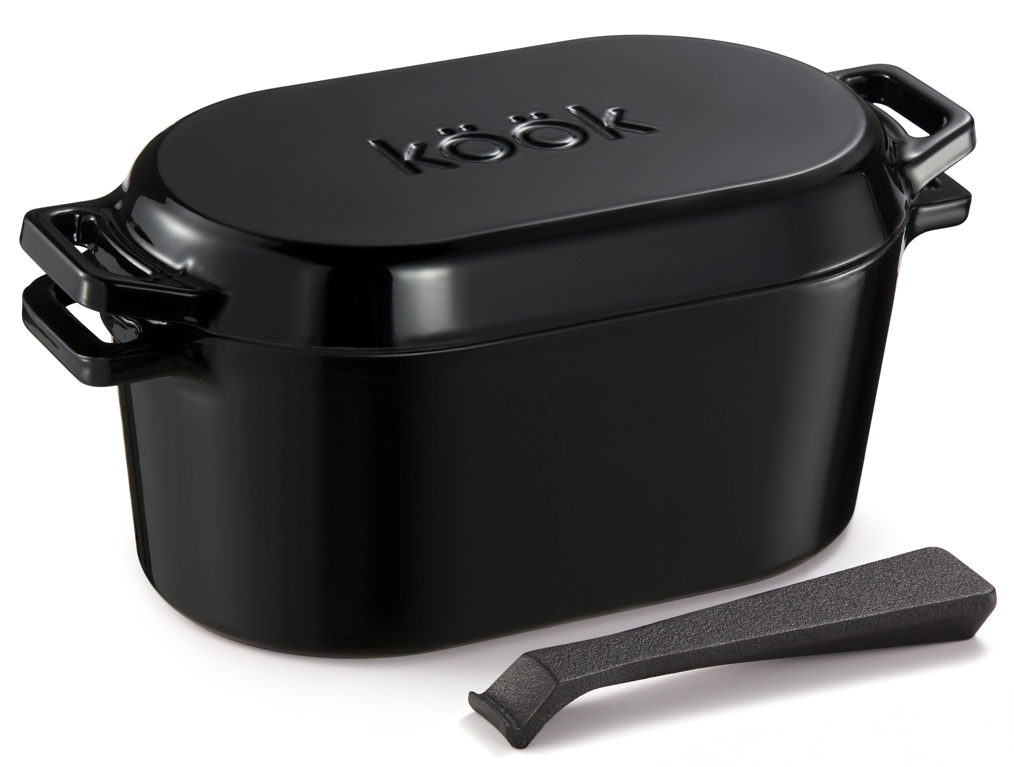 kook-oval-dutch-oven-3-4-qt-enameled-cast-iron-with-replacement-knob-compatibili image 2
