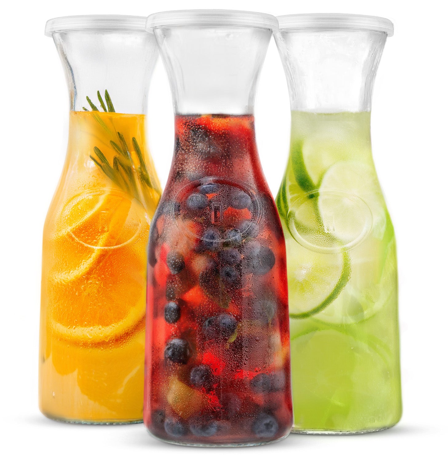 kook-glass-carafes-with-lids-set-of-2-35-oz-24-oz image 1