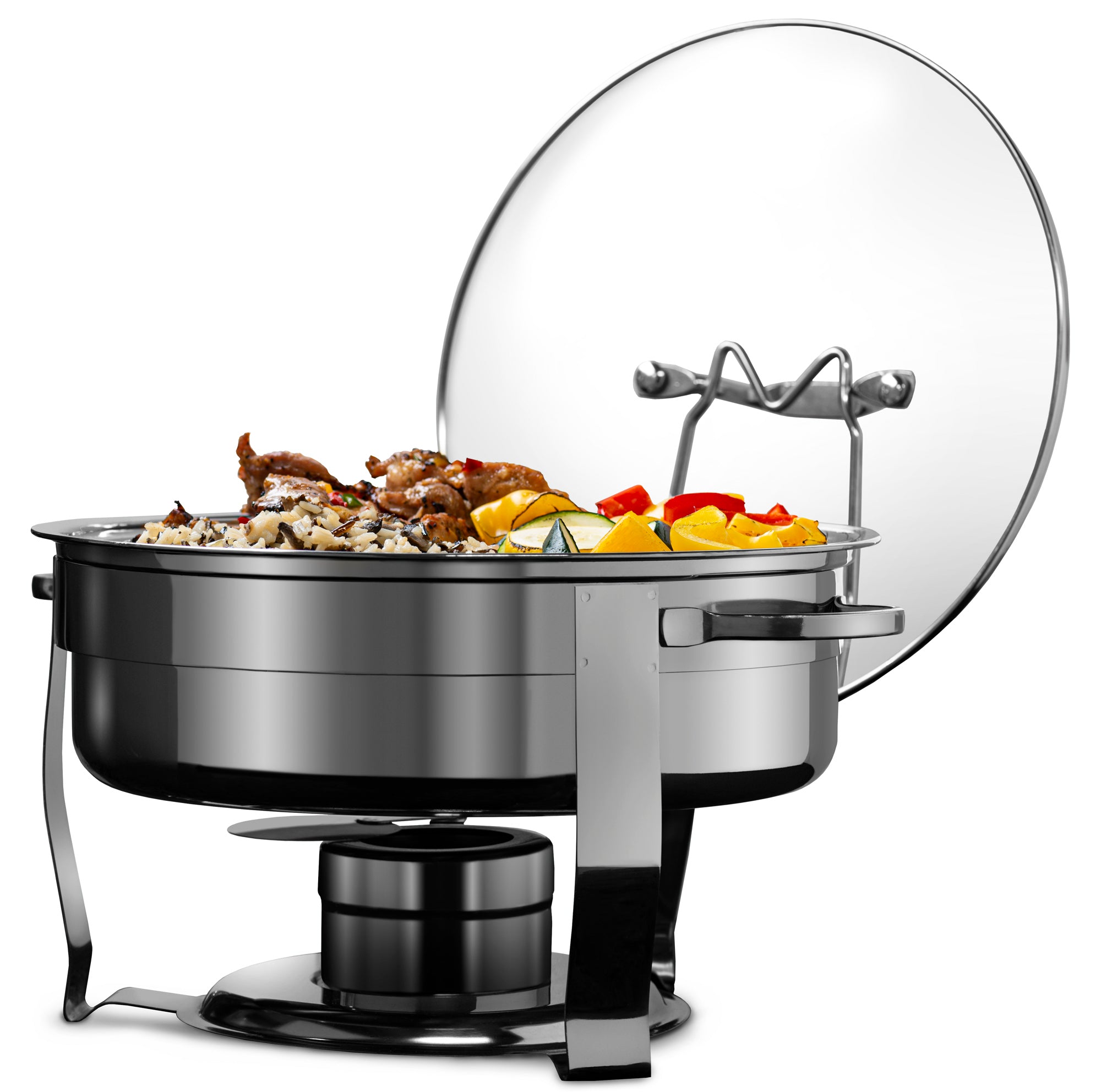 kook-stainless-steel-chafing-dish-4-5-qt-buffet-serving-warmer-with-glass-lid image 5