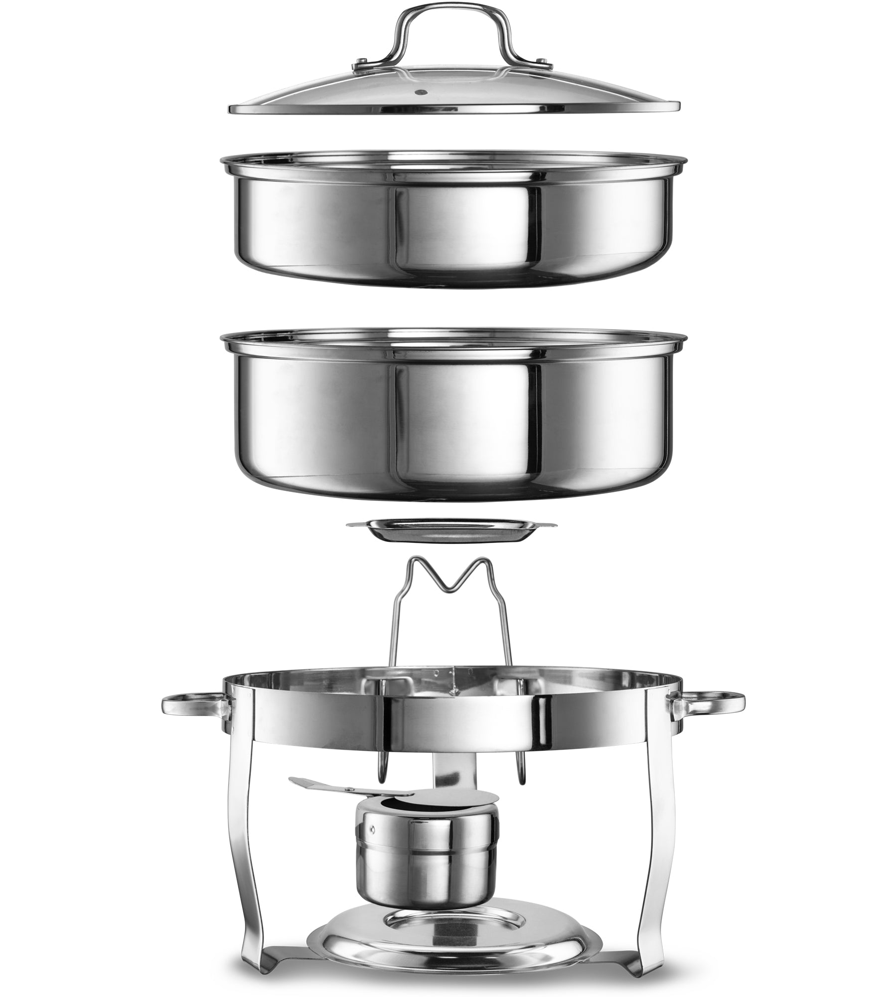 kook-stainless-steel-chafing-dish-4-5-qt-buffet-serving-warmer-with-glass-lid image 4