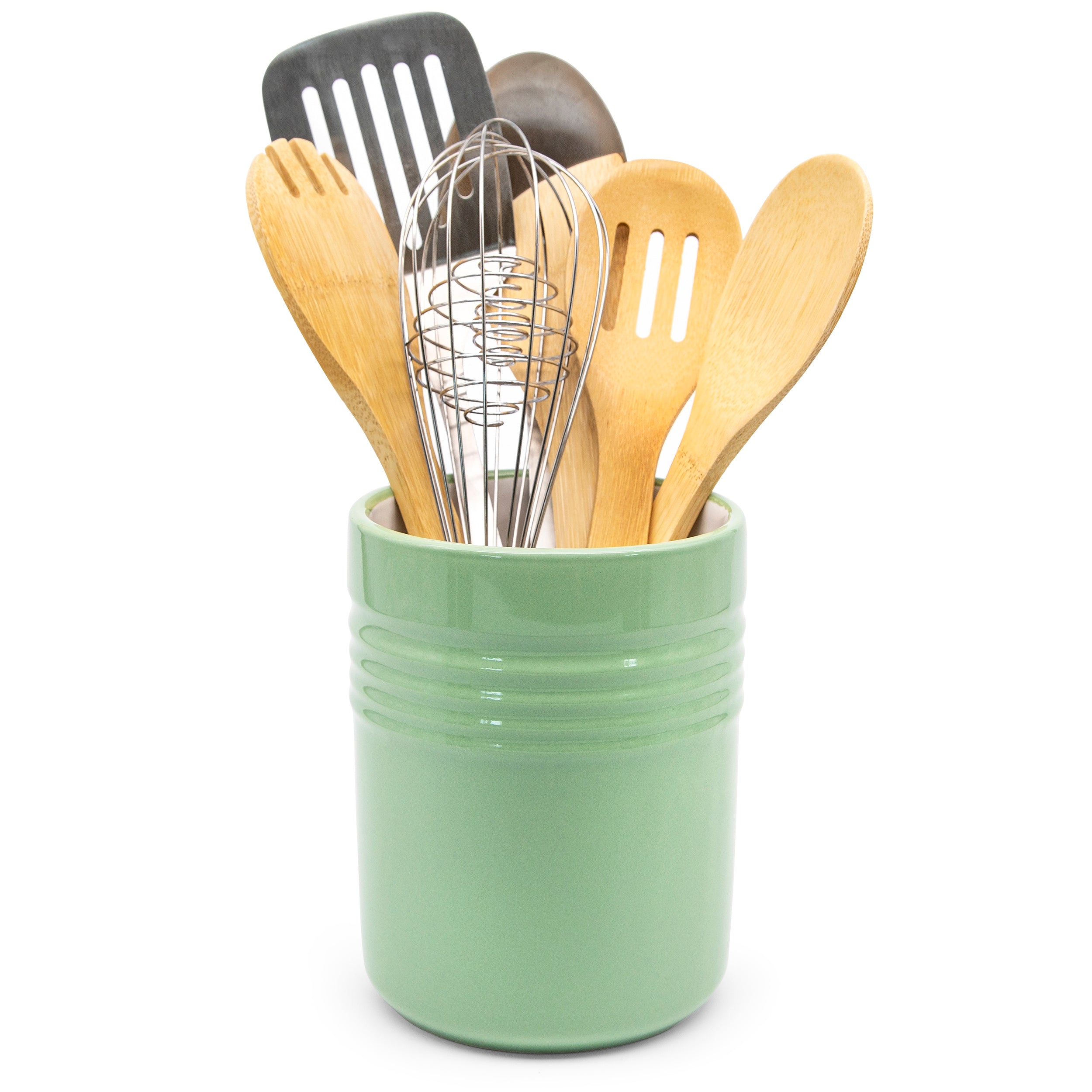 kook-ceramic-utensil-crock-countertop-kitchen-organizer-4-6-x-6 image 3