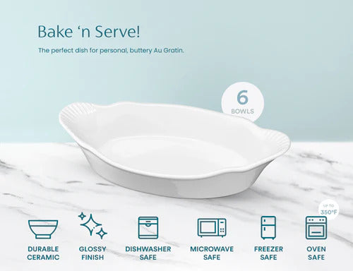 kook-au-gratin-dish-12-oz-ceramic-oven-safe-to-350-f-set-of-6 image 7