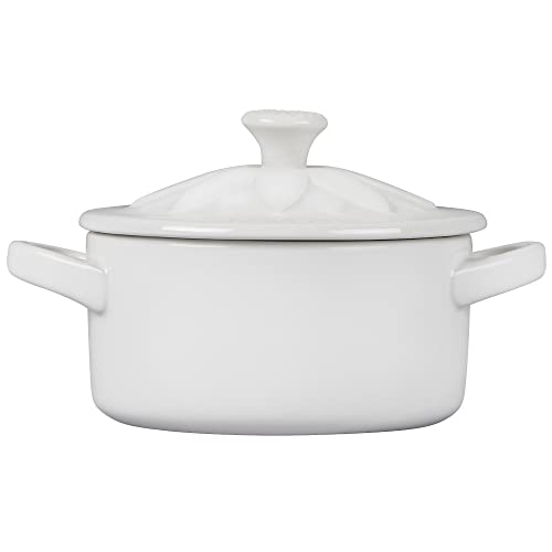 le-creuset-stoneware-mini-round-cocotte-with-flower-lid-8oz-white image 8