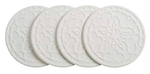 le-creuset-silicone-french-coasters-set-of-4-4-inch-diameter-white image 4