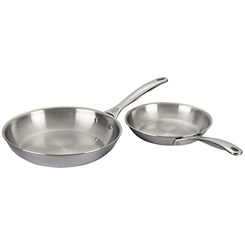 le-creuset-tri-ply-stainless-steel-2-piece-fry-pan-set-8-10 image 5